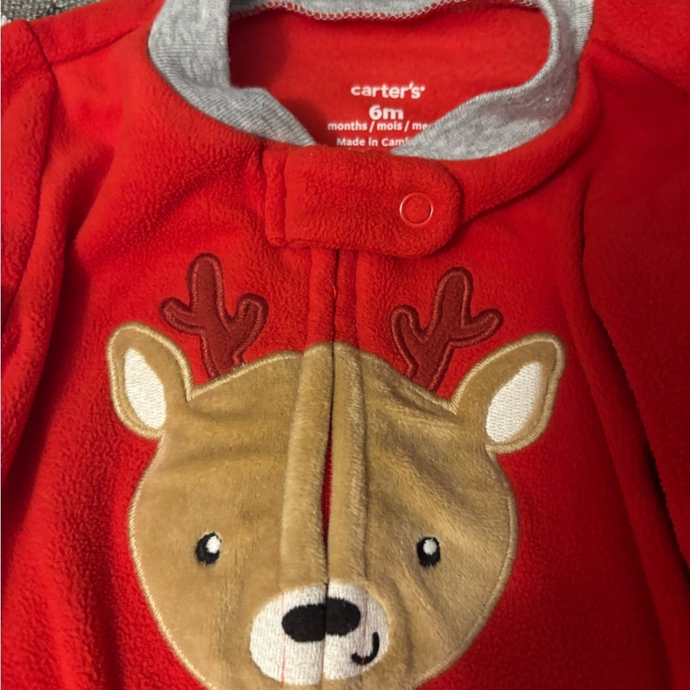 2- BABY CHRISTMAS FLEECE SLEEPERS SZ 6 months - Picture 3 of 4